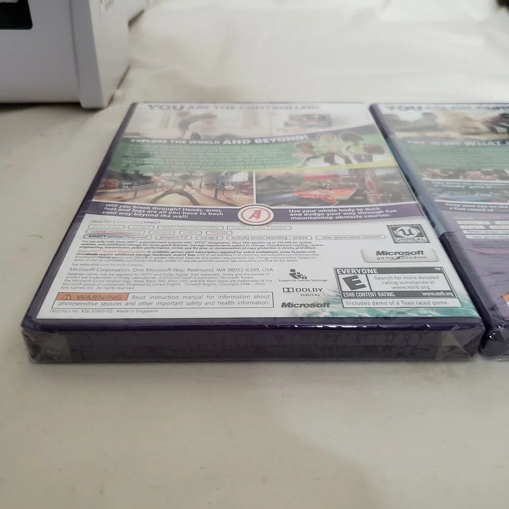 Microsoft Xbox 360 Kinect Adventures & Kinect Sports Game Bundle New Sealed